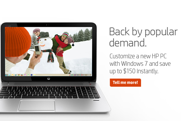 hp windows 7 popular demand