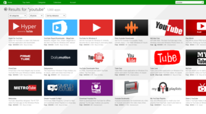 windows store youtube apps
