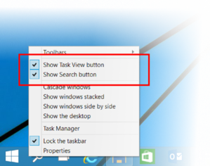 windows 10 toolbar options large