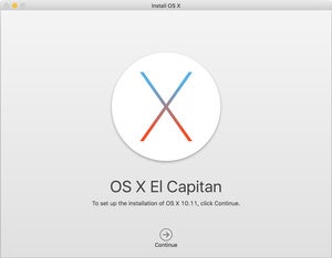 el cap install start screen