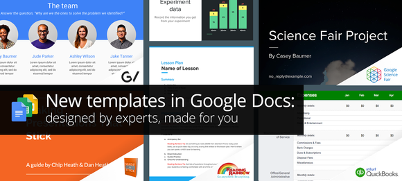 Google Docs template header